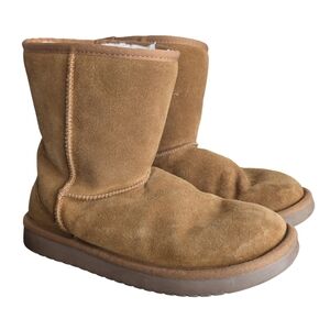 Koolaburra UGG Kids Size 3 Brown‎ Tan Classic Mid Suede Leather Boots